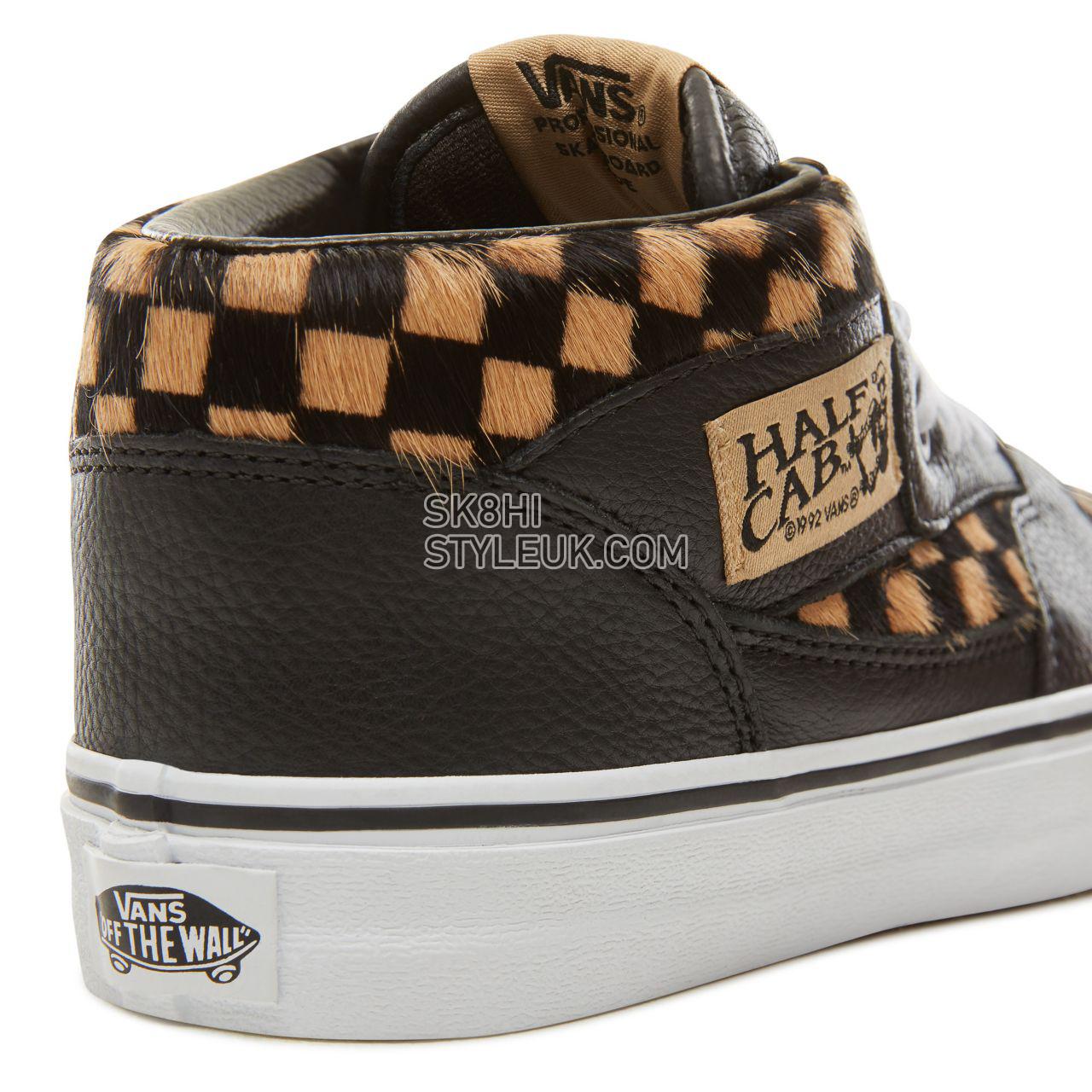 Vans Calf Hair Checkerboard Half Cab Classic Womens - (Calf Hair) Checkerboard/True White VA348EU76 Shoes