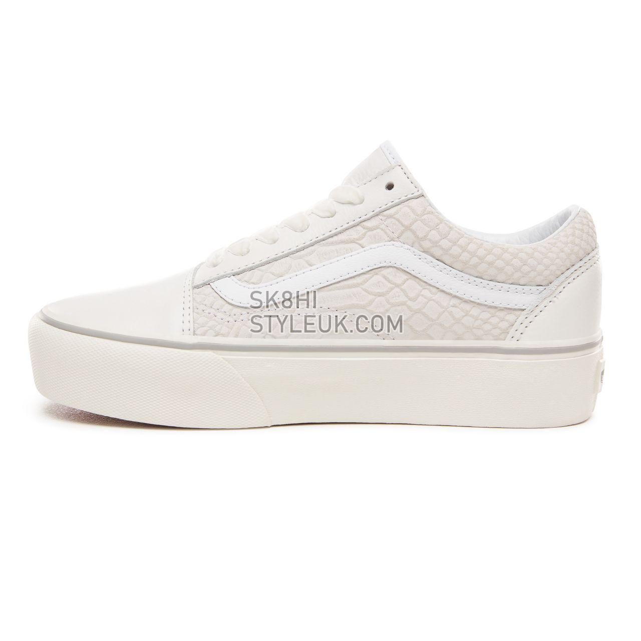 Vans Leather Old Skool Platform Classic Womens - (Leather) Snake/White VN0A3B3UUPK Shoes