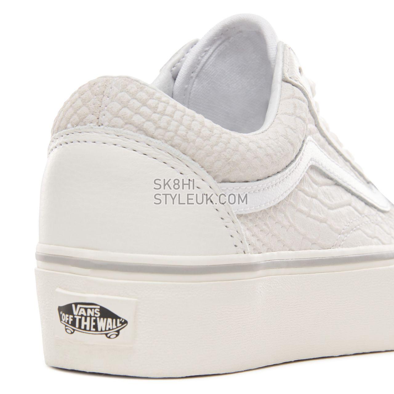 Vans Leather Old Skool Platform Classic Womens - (Leather) Snake/White VN0A3B3UUPK Shoes