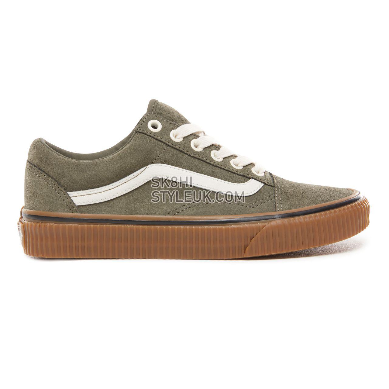 Vans Suede Old Skool Classic Womens - (Suede) Dusty Olive/Embossed Gum VN0A38G1UPD Shoes