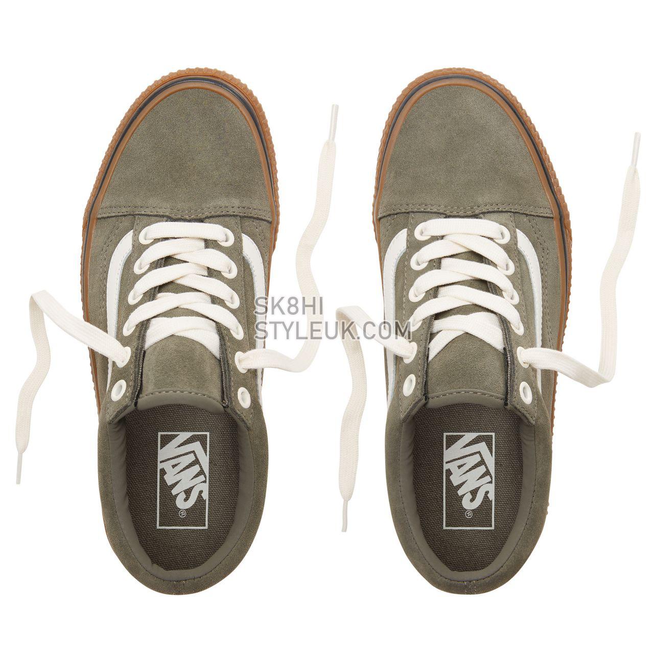 Vans Suede Old Skool Classic Womens - (Suede) Dusty Olive/Embossed Gum VN0A38G1UPD Shoes