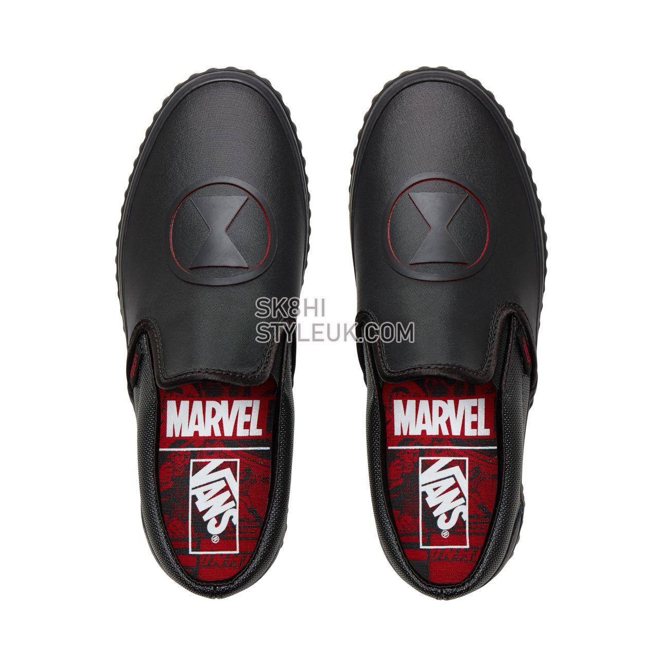 Vans X Marvel Classic Slip-On Classic Womens - (Marvel) Black Widow/Black VA38F7U7K Shoes