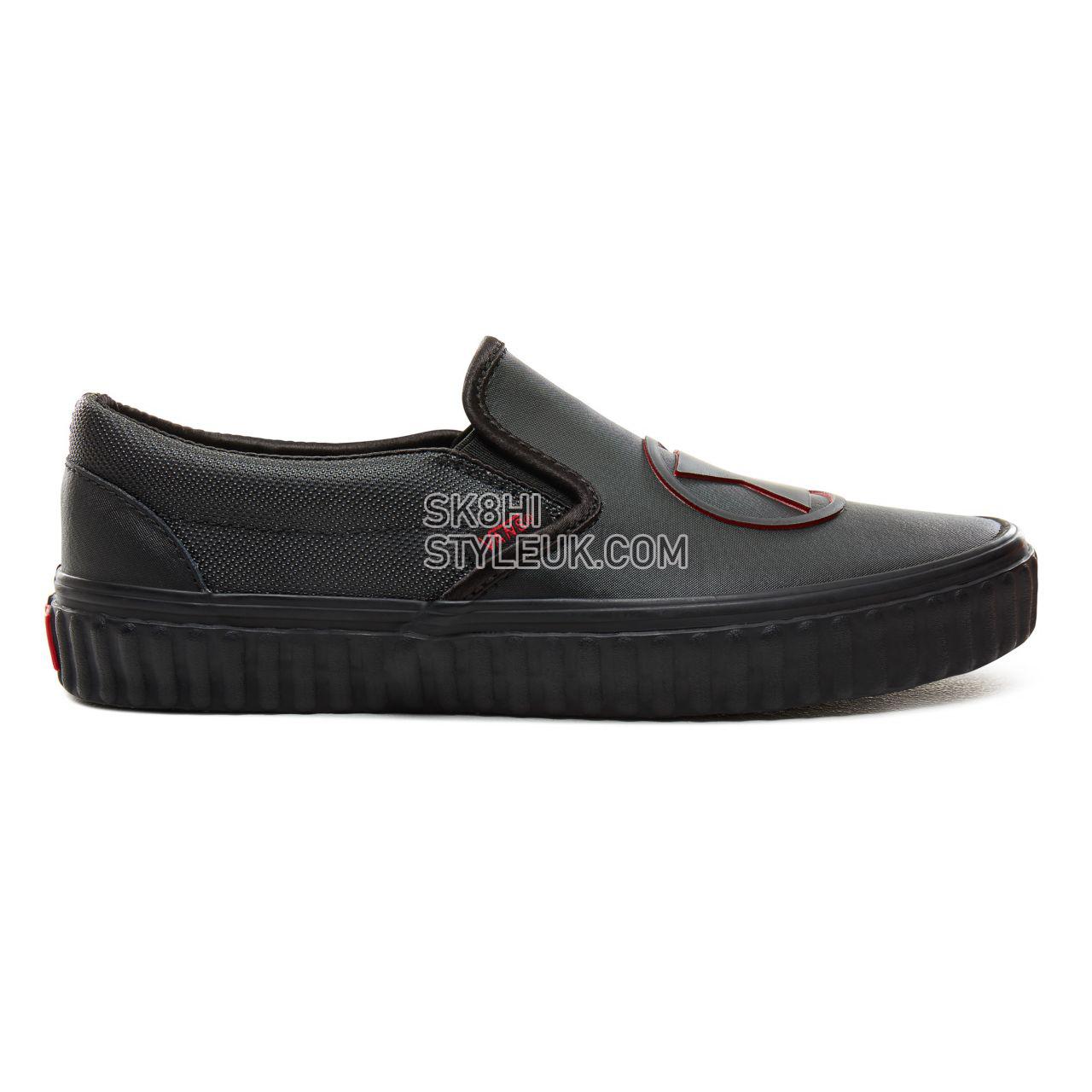 Vans X Marvel Classic Slip-On Classic Womens - (Marvel) Black Widow/Black VA38F7U7K Shoes