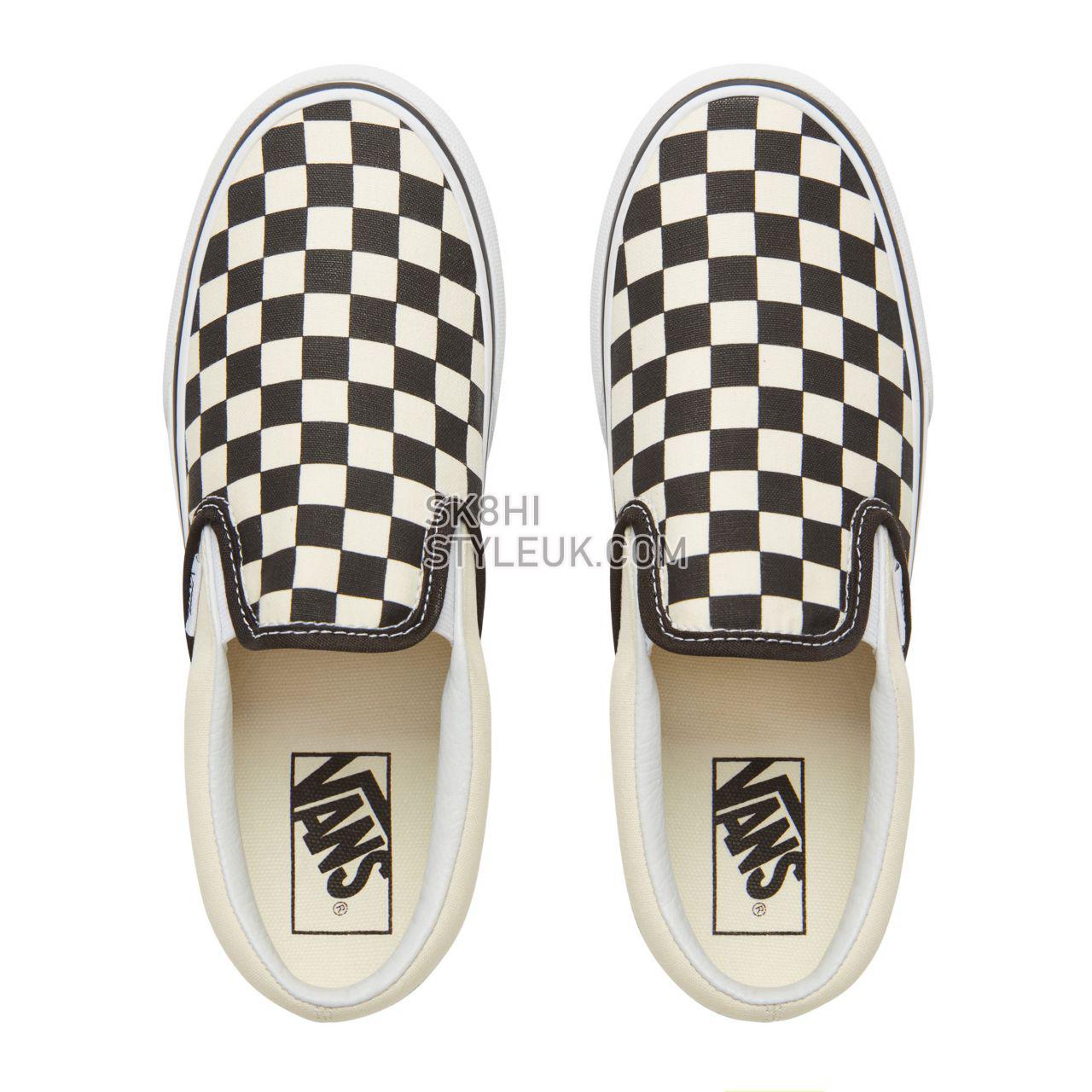 Vans Checkerboard Classic Slip-On Platform Classic Womens - Black & White Chckerboard-White VN00018EBWW Shoes