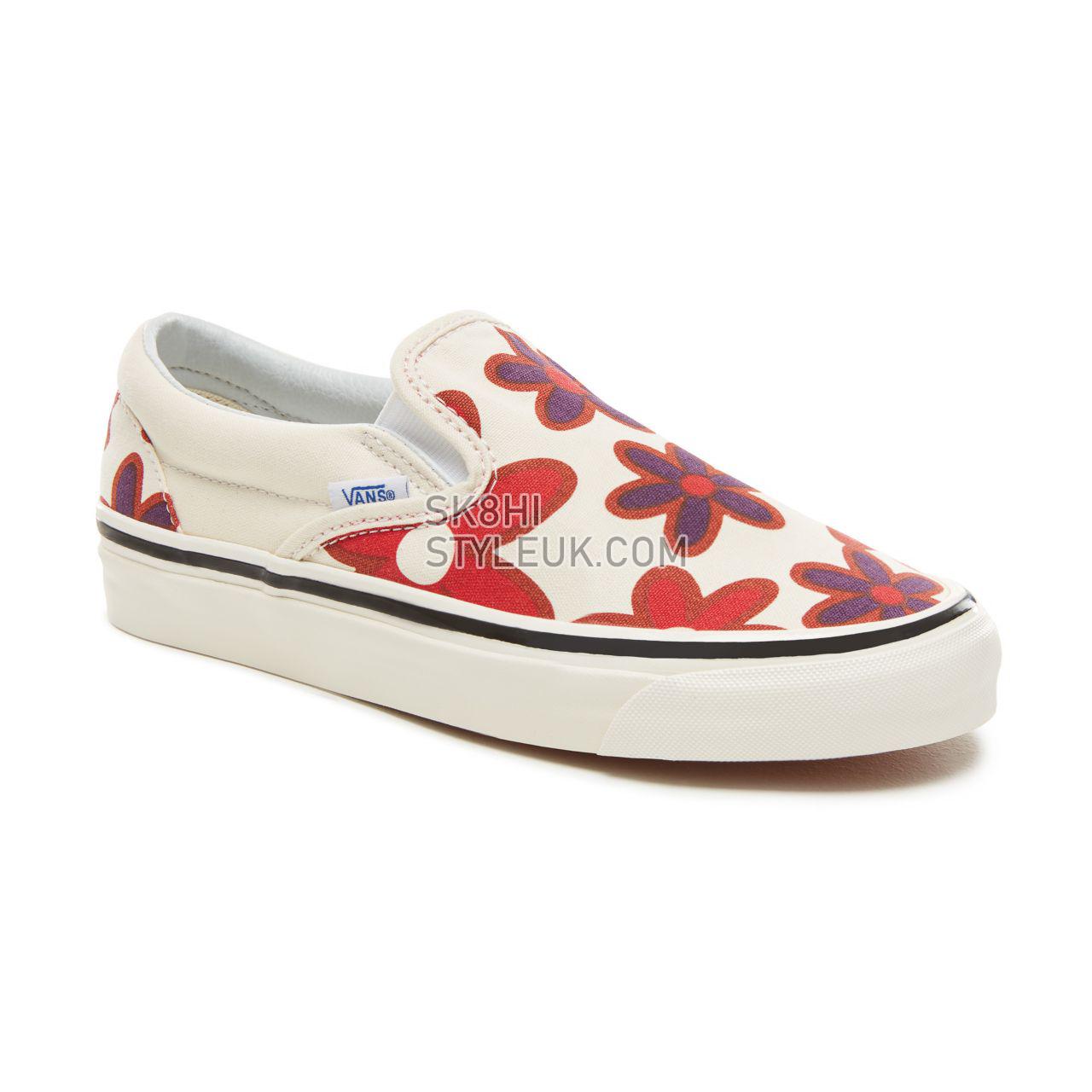 Vans Anaheim Factory Classic Slip-On 98 Classic Womens - (Anaheim Factory) Og White/Flower Power VA3JEXU7Y Shoes