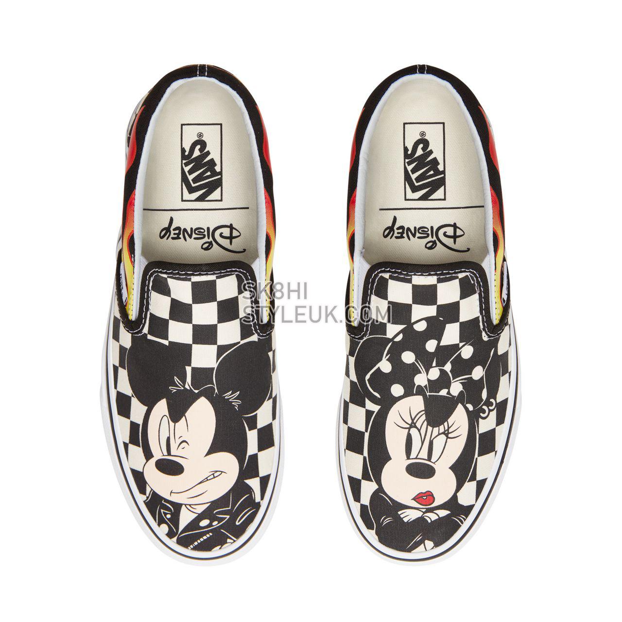 Vans Disney x Vans Classic Slip-On Classic Womens - (Disney) Mickey & Minnie/Checker Flame VN0A38F7UJ4 Shoes