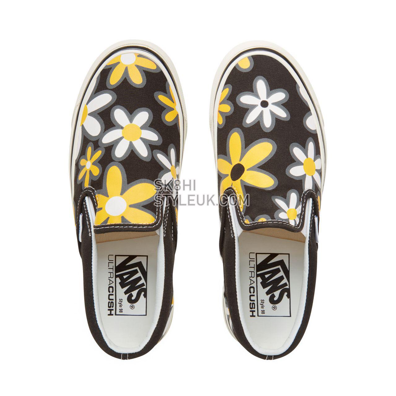 Vans Anaheim Factory Classic Slip-On 98 Classic Womens - (Anaheim Factory) Og Black/Flower Power VA3JEXU7X Shoes