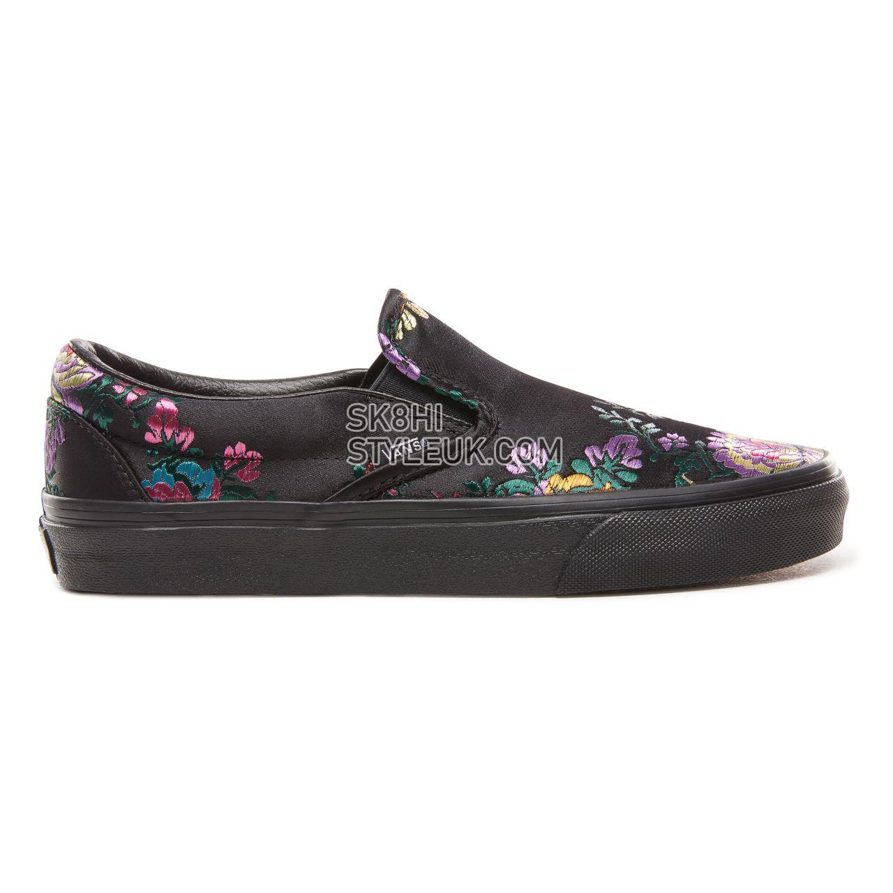 Vans Festival Satin Classic Slip-On Classic Womens - (Festival Satin) Black/Black VN0A38F7ULN Shoes