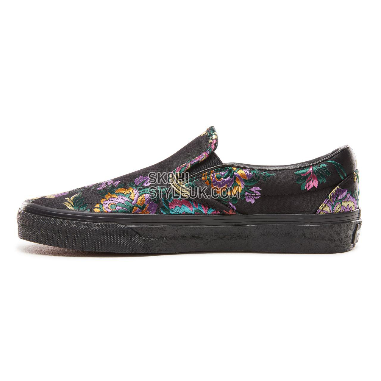 Vans Festival Satin Classic Slip-On Classic Womens - (Festival Satin) Black/Black VN0A38F7ULN Shoes