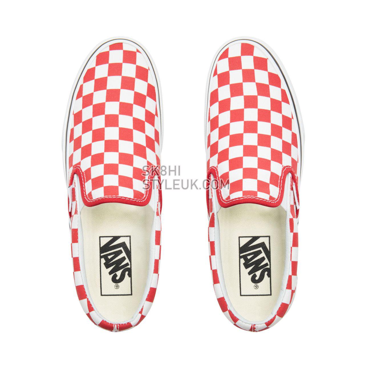 Vans Checkerboard Classic Slip-On Platform Classic Womens - (Checkerboard) Racing Red/True White VA3JEZS4E Shoes