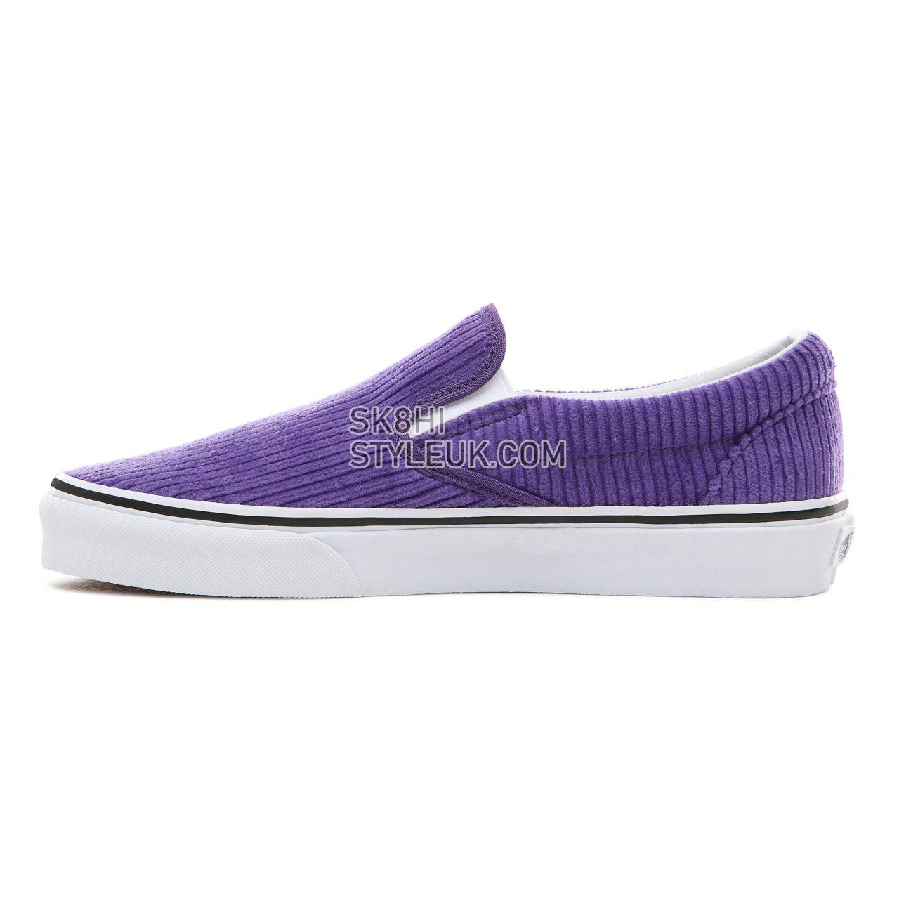 Vans Design Assembly Corduroy Slip-On Classic Womens - (Design Assembly) Heliotrope/True White VA38F7U7C Shoes