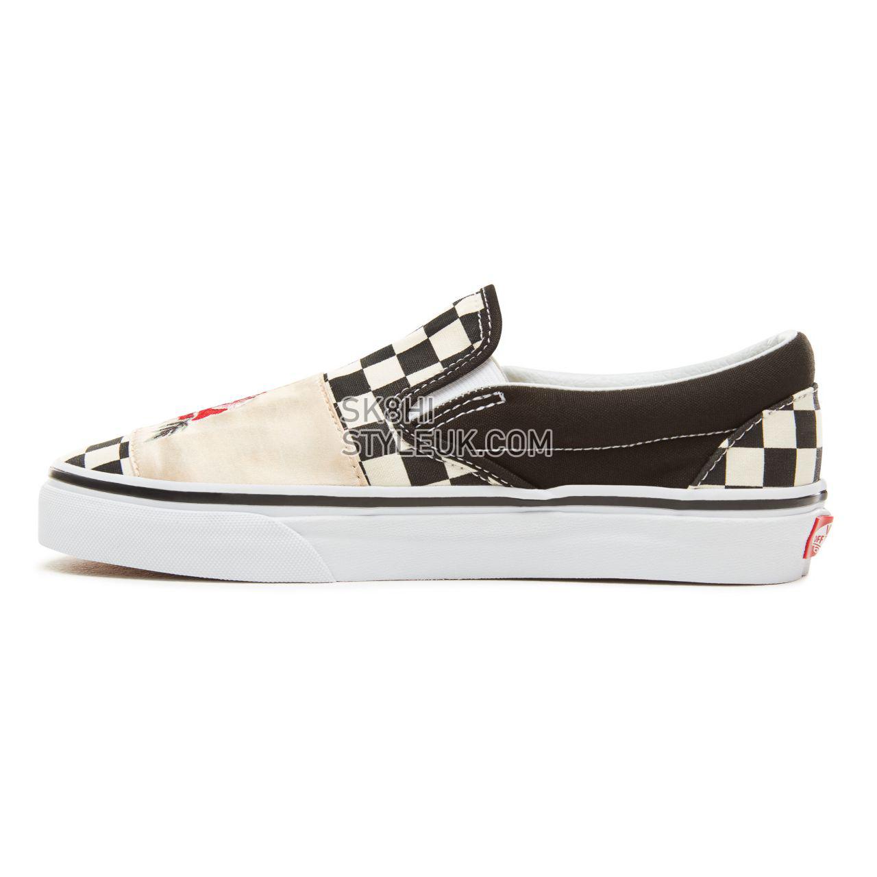 Vans Satin Patchwork Classic Slip-On Classic Womens - (Satin Patchwork) Checker/Rose VA38F7U7O Shoes