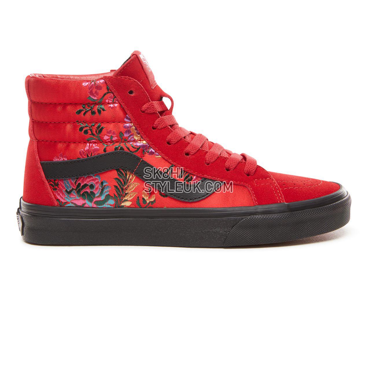 Vans Festival Satin Sk8-Hi Reissue Classic Womens - (Festival Satin) Red/Black VN0A2XSBULP Shoes