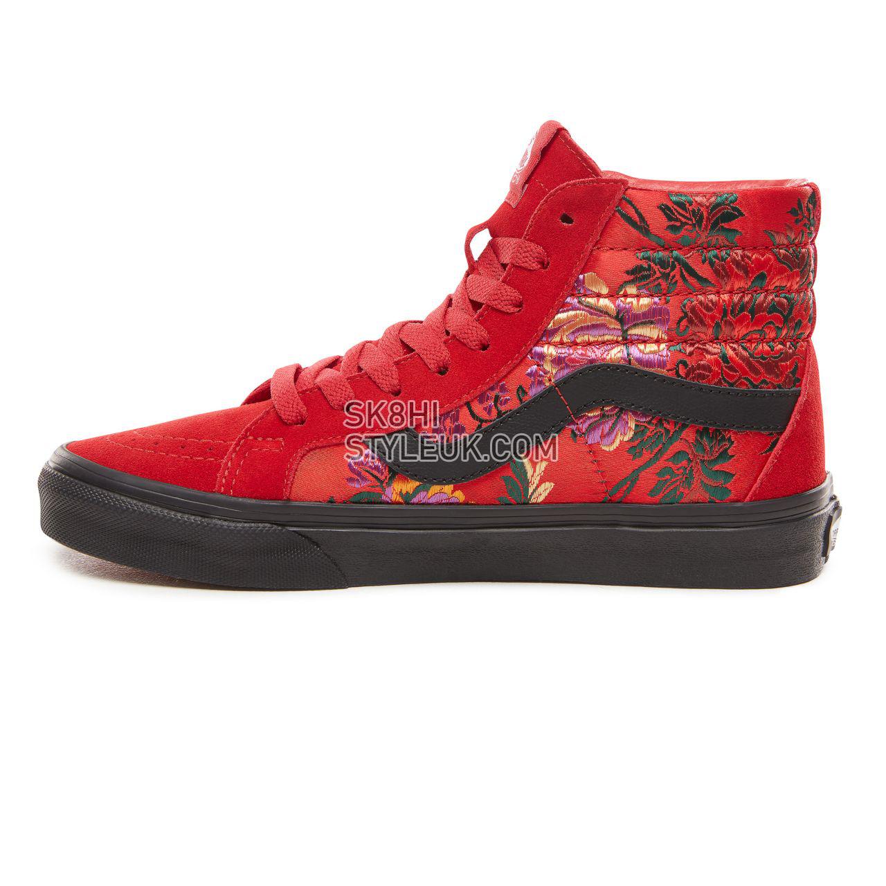 Vans Festival Satin Sk8-Hi Reissue Classic Womens - (Festival Satin) Red/Black VN0A2XSBULP Shoes