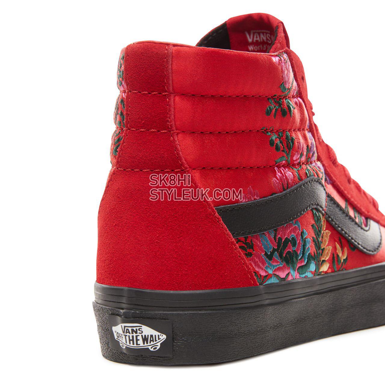 Vans Festival Satin Sk8-Hi Reissue Classic Womens - (Festival Satin) Red/Black VN0A2XSBULP Shoes