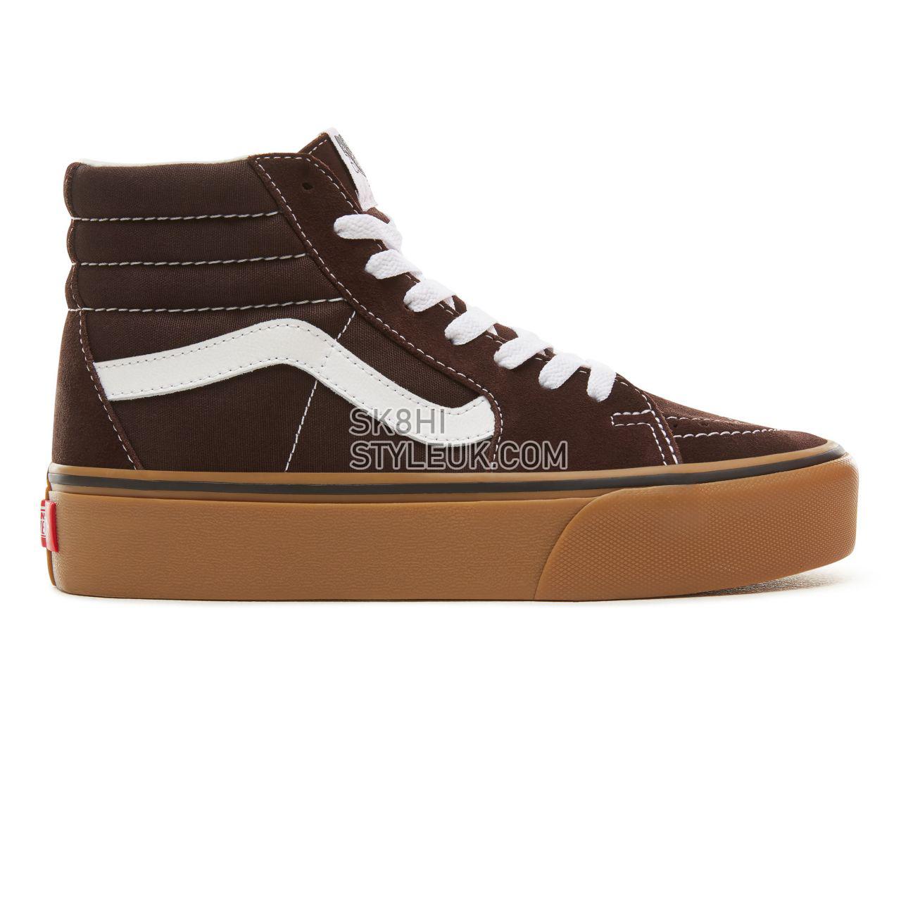 Vans Suede Gum Sk8-Hi Platform 2.0 Classic Womens - (Gum) Chocolate Torte/True White VA3TKNUCC Shoes