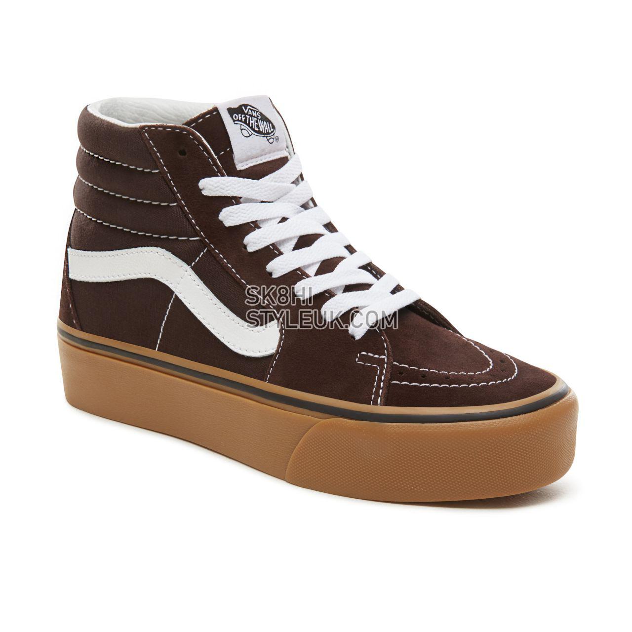 Vans Suede Gum Sk8-Hi Platform 2.0 Classic Womens - (Gum) Chocolate Torte/True White VA3TKNUCC Shoes