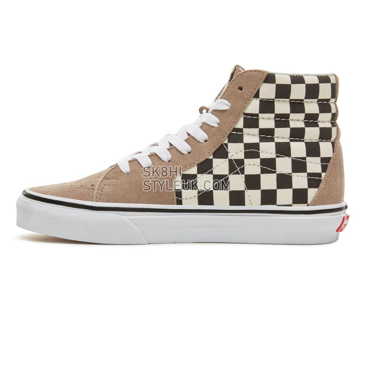 Vans Suede Satin Patchwork Sk8-Hi Classic Womens - (Satin Patchwork) Checker/Black VA38GEUBK Shoes