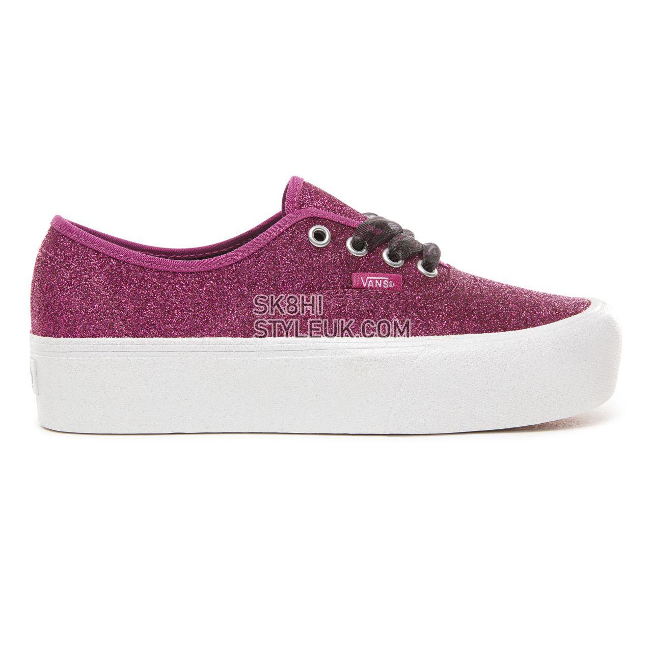 Vans Glitter Authentic Platform 2.0 Classic Womens - (Glitter) Wild Aster/True White VN0A3AV8UJQ Shoes