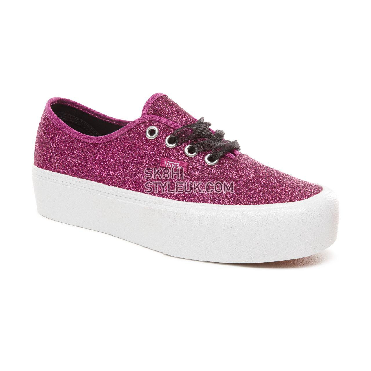 Vans Glitter Authentic Platform 2.0 Classic Womens - (Glitter) Wild Aster/True White VN0A3AV8UJQ Shoes