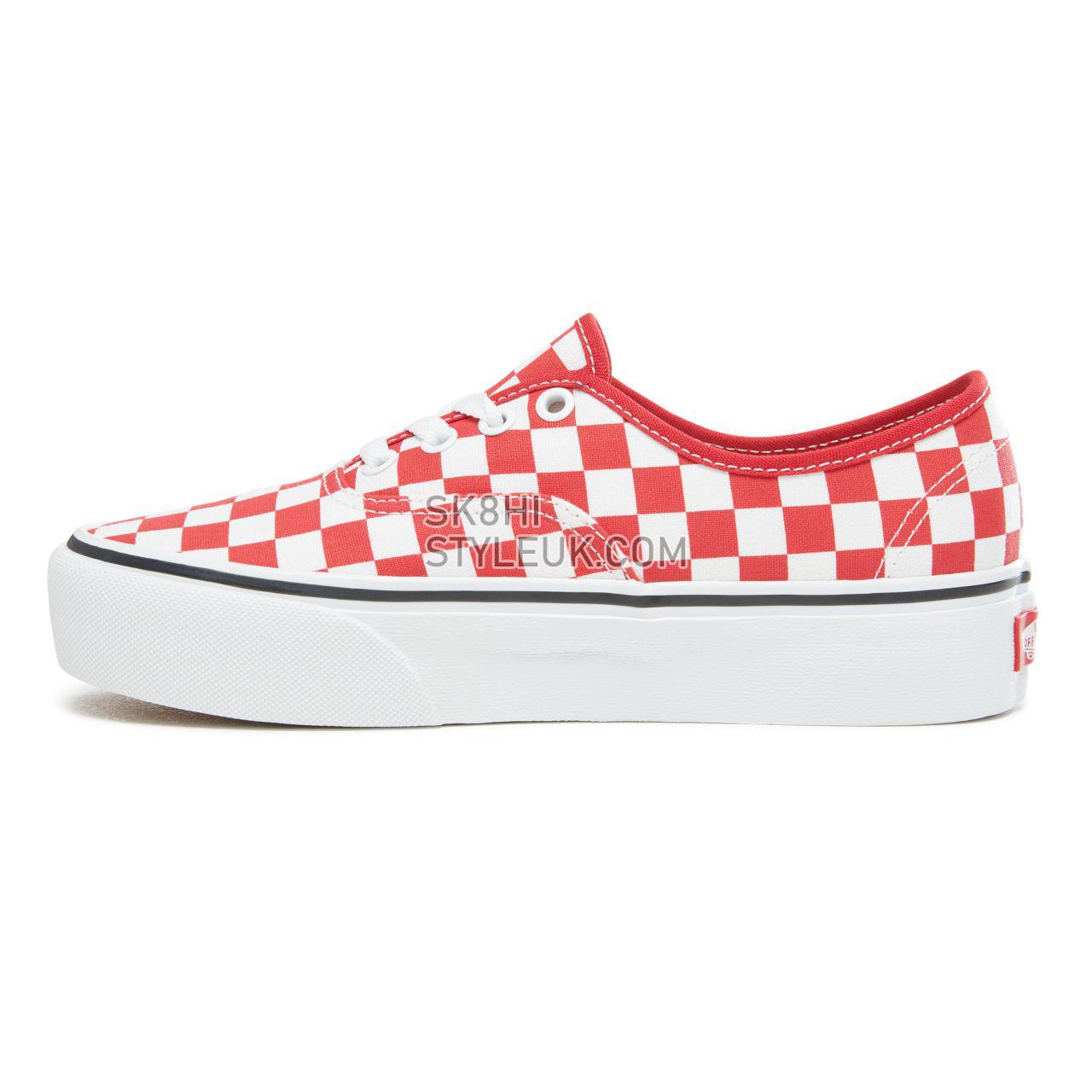 Vans Checkerboard Authentic Platform 2.0 Classic Womens - (Checkerboard) Racing Red/True White VA3AV8S4E Shoes