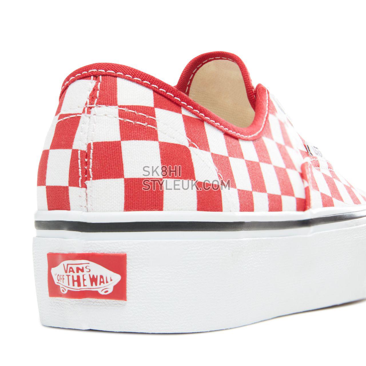 Vans Checkerboard Authentic Platform 2.0 Classic Womens - (Checkerboard) Racing Red/True White VA3AV8S4E Shoes