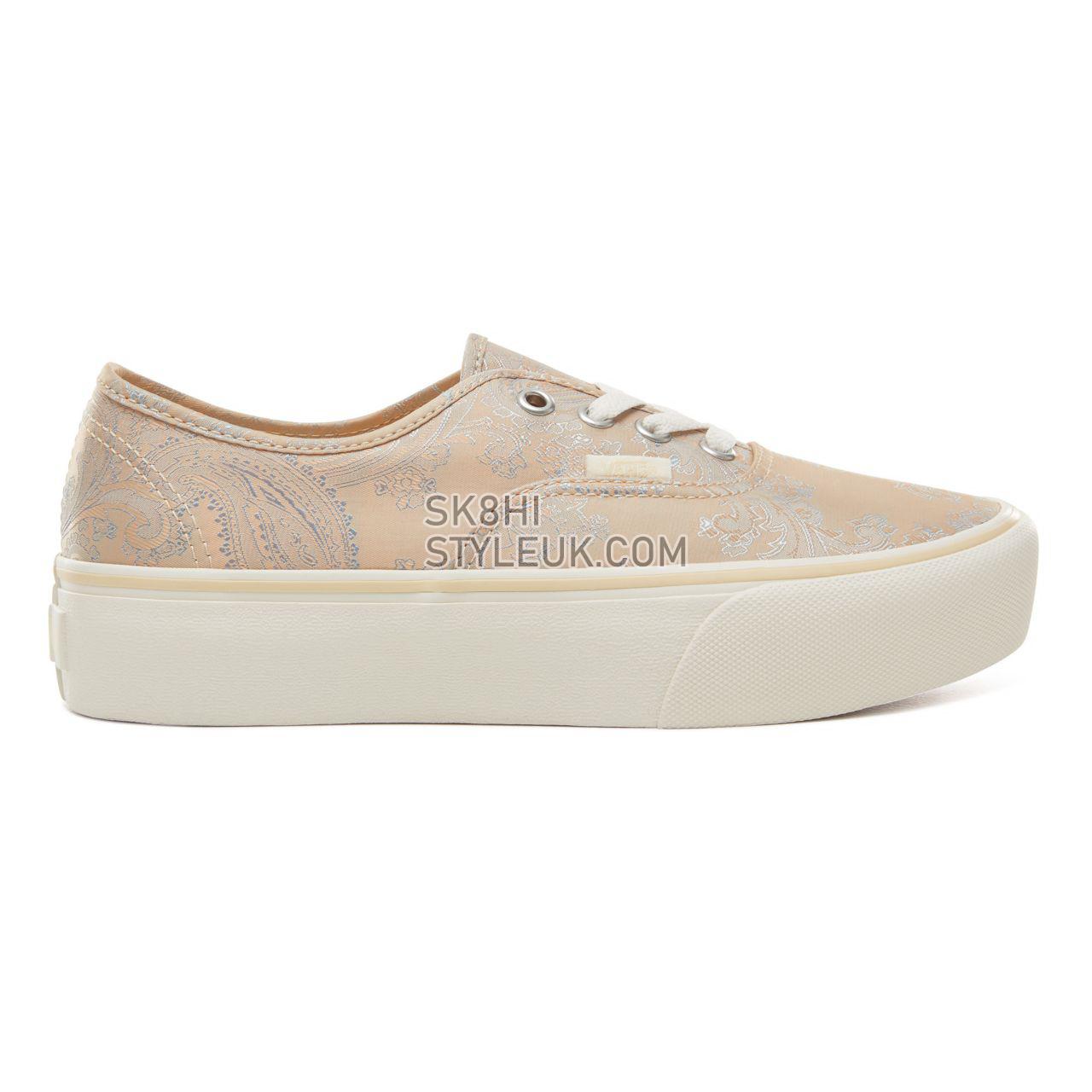 Vans Satin Paisley Authentic Platform 2.0 Classic Womens - (Satin Paisley) Nude/Snow White VA3AV8U6M Shoes