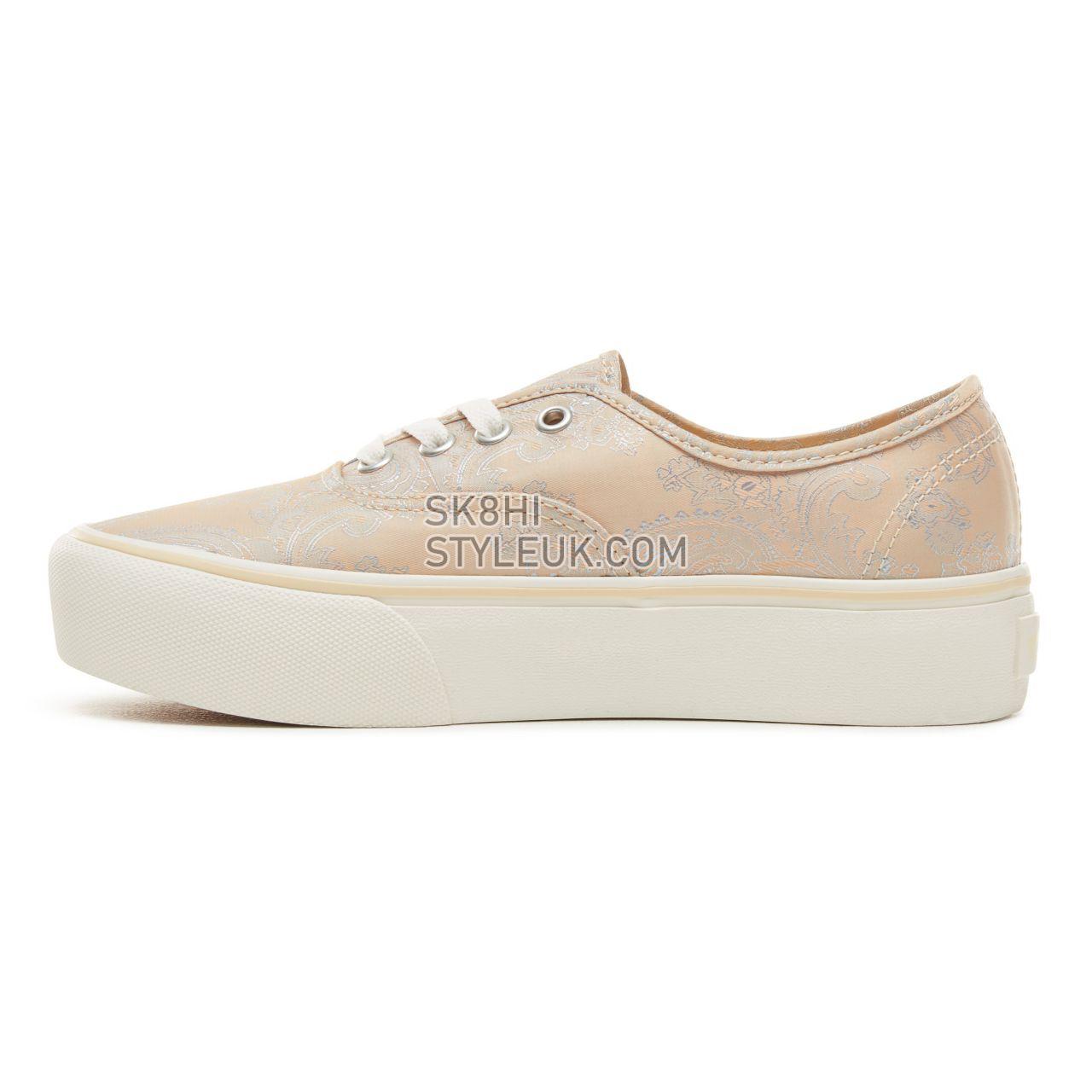 Vans Satin Paisley Authentic Platform 2.0 Classic Womens - (Satin Paisley) Nude/Snow White VA3AV8U6M Shoes