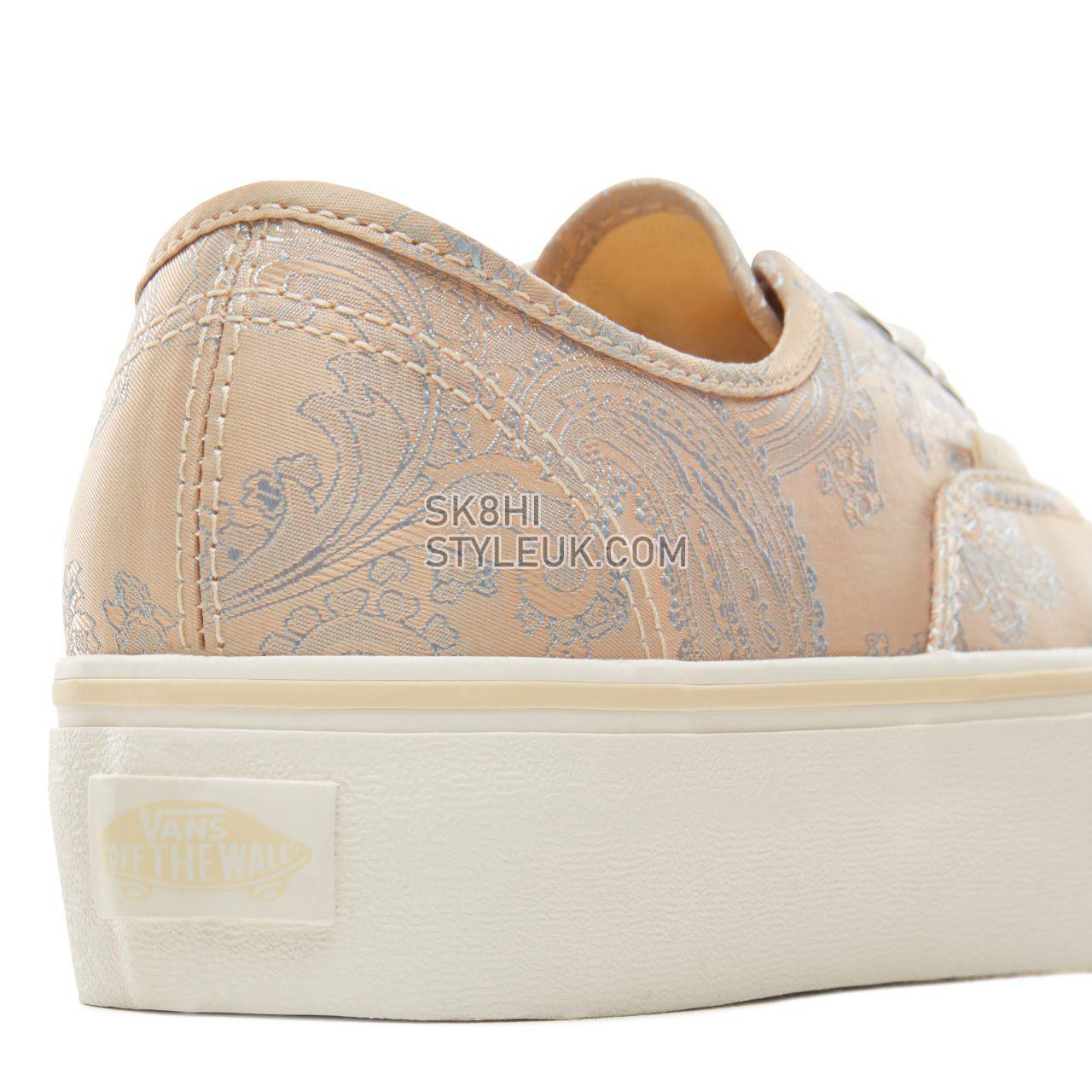 Vans Satin Paisley Authentic Platform 2.0 Classic Womens - (Satin Paisley) Nude/Snow White VA3AV8U6M Shoes