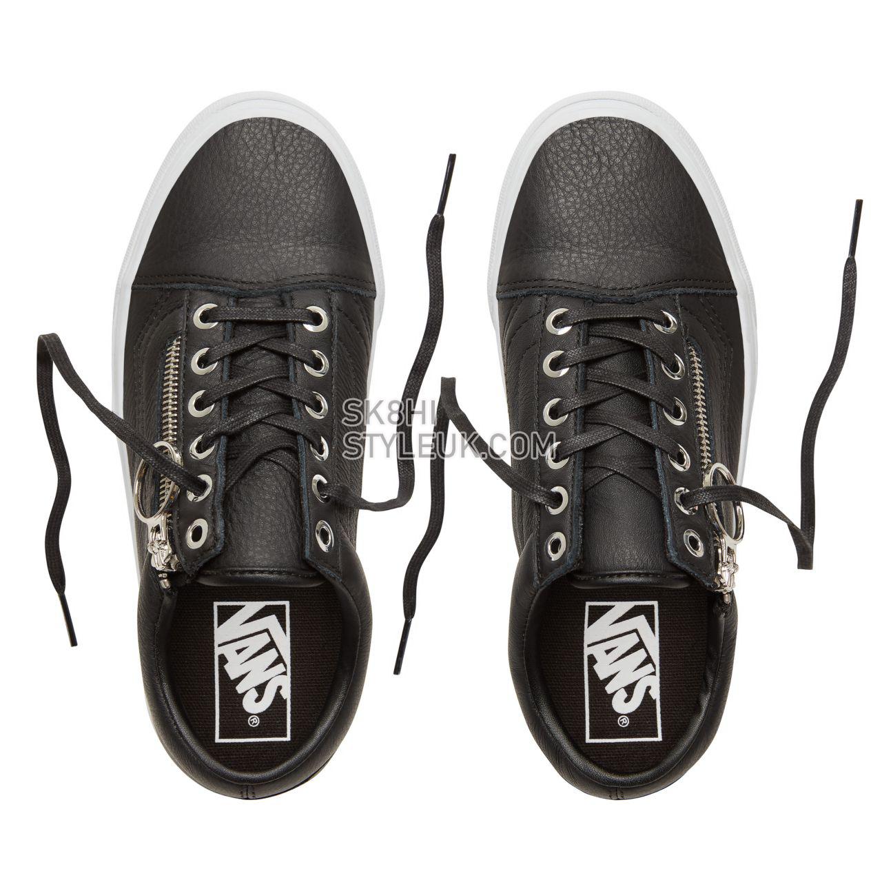 Vans Metal Hardware Old Skool Zip Classic Womens - (Metal Hardware) Black/True White VA3493UB8 Shoes