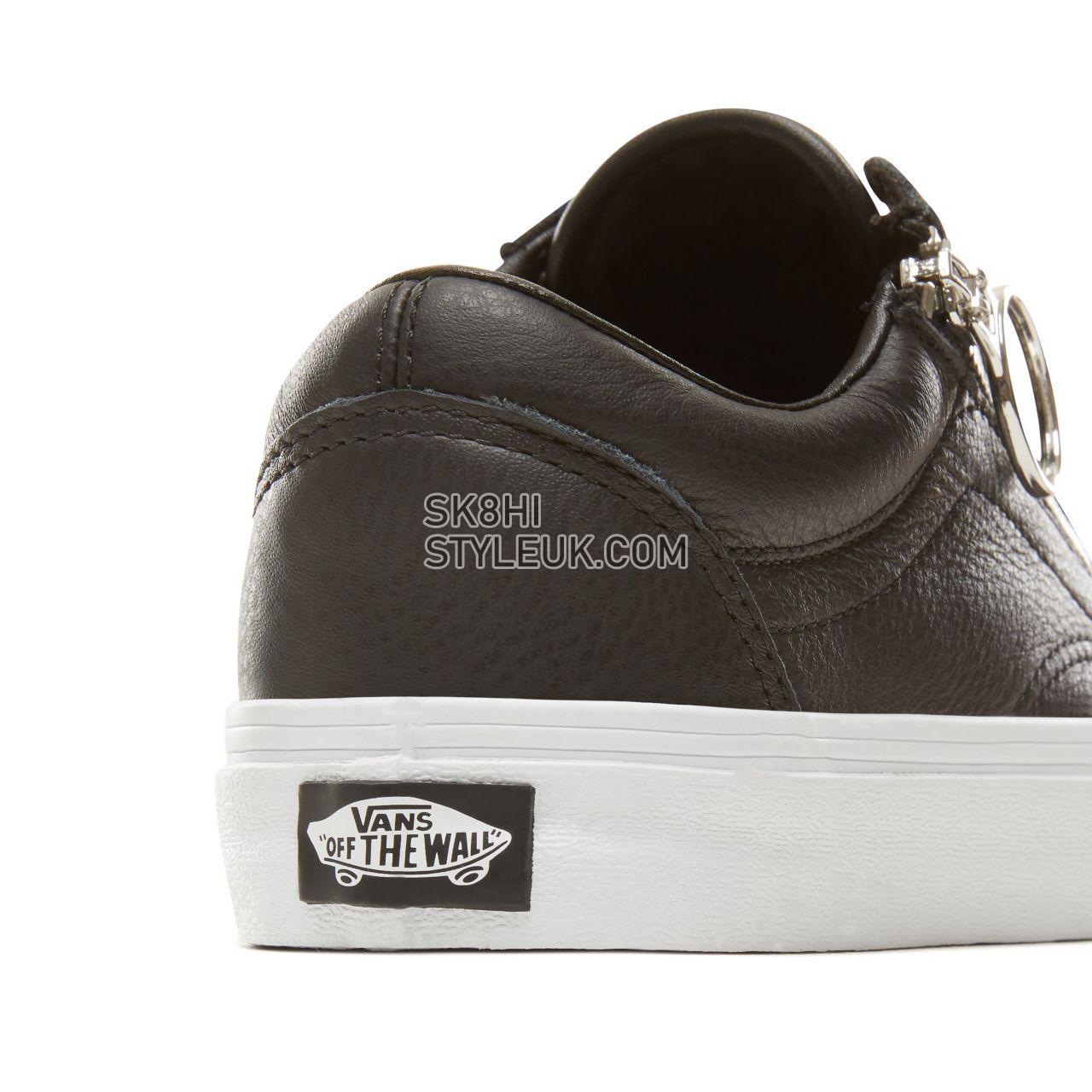 Vans Metal Hardware Old Skool Zip Classic Womens - (Metal Hardware) Black/True White VA3493UB8 Shoes