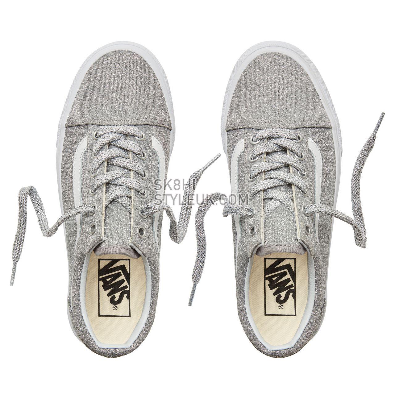 Vans Lurex Glitter Old Skool Classic Womens - (Lurex Glitter) Silver/True White VA38G1UAW Shoes