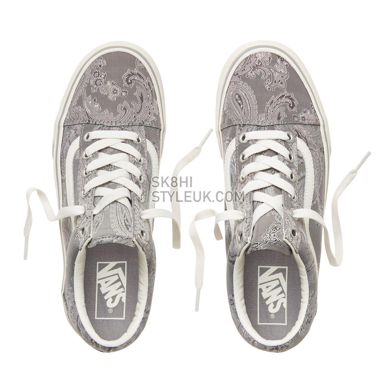 Vans Satin Paisley Old Skool Platform Classic Womens - (Satin Paisley) Gray/Snow White VA3B3UUB3 Shoes