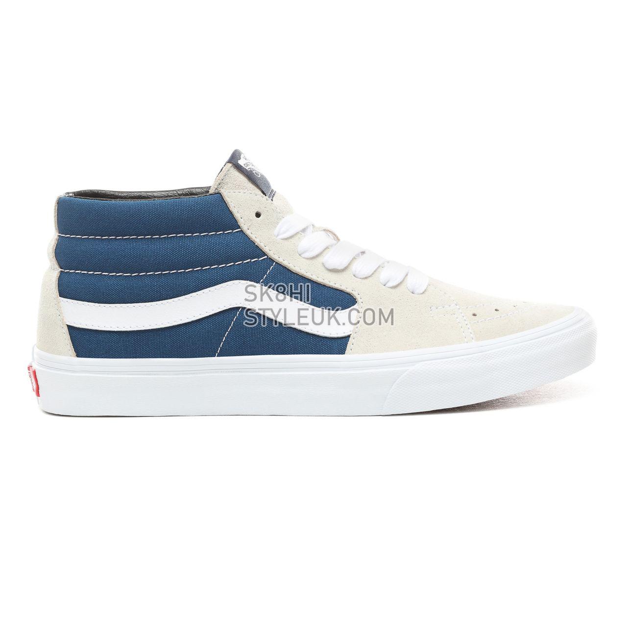 Vans Retro Skate Sk8-Mid Classic Mens Womens - (Retro Skate) Turtledove/Sailor Blue VN0A3WM3VP8 Shoes