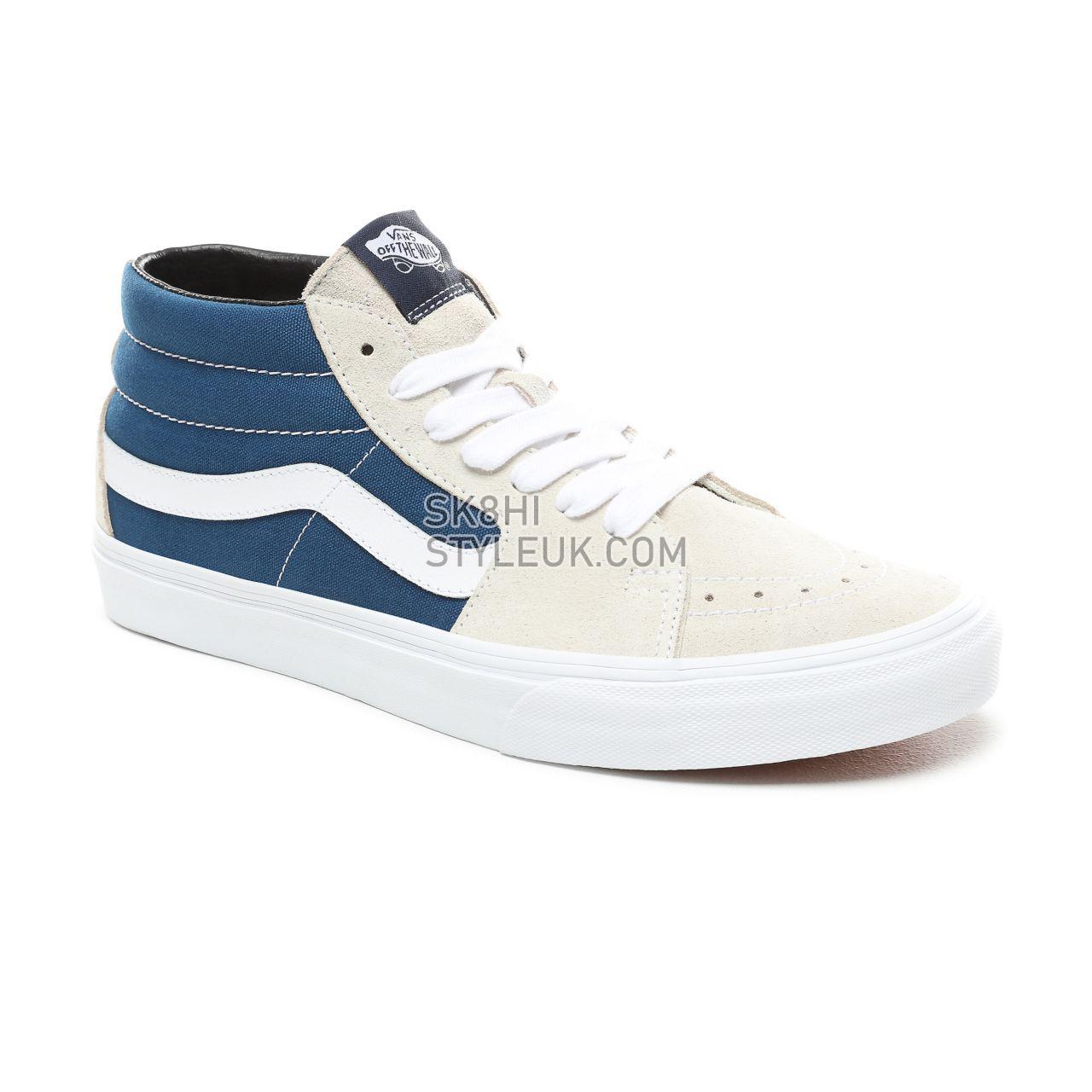 Vans Retro Skate Sk8-Mid Classic Mens Womens - (Retro Skate) Turtledove/Sailor Blue VN0A3WM3VP8 Shoes