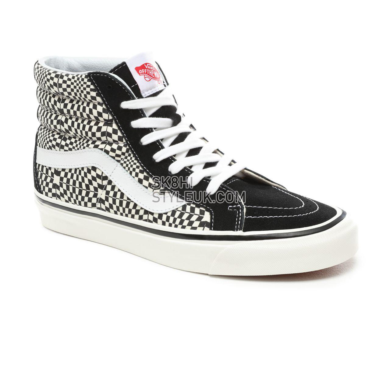 Vans Anaheim Factory Sk8-Hi 38 Dx Classic Mens Womens - (Anaheim Factory) Og Black/White/Warp Check VN0A38GFVMY Shoes