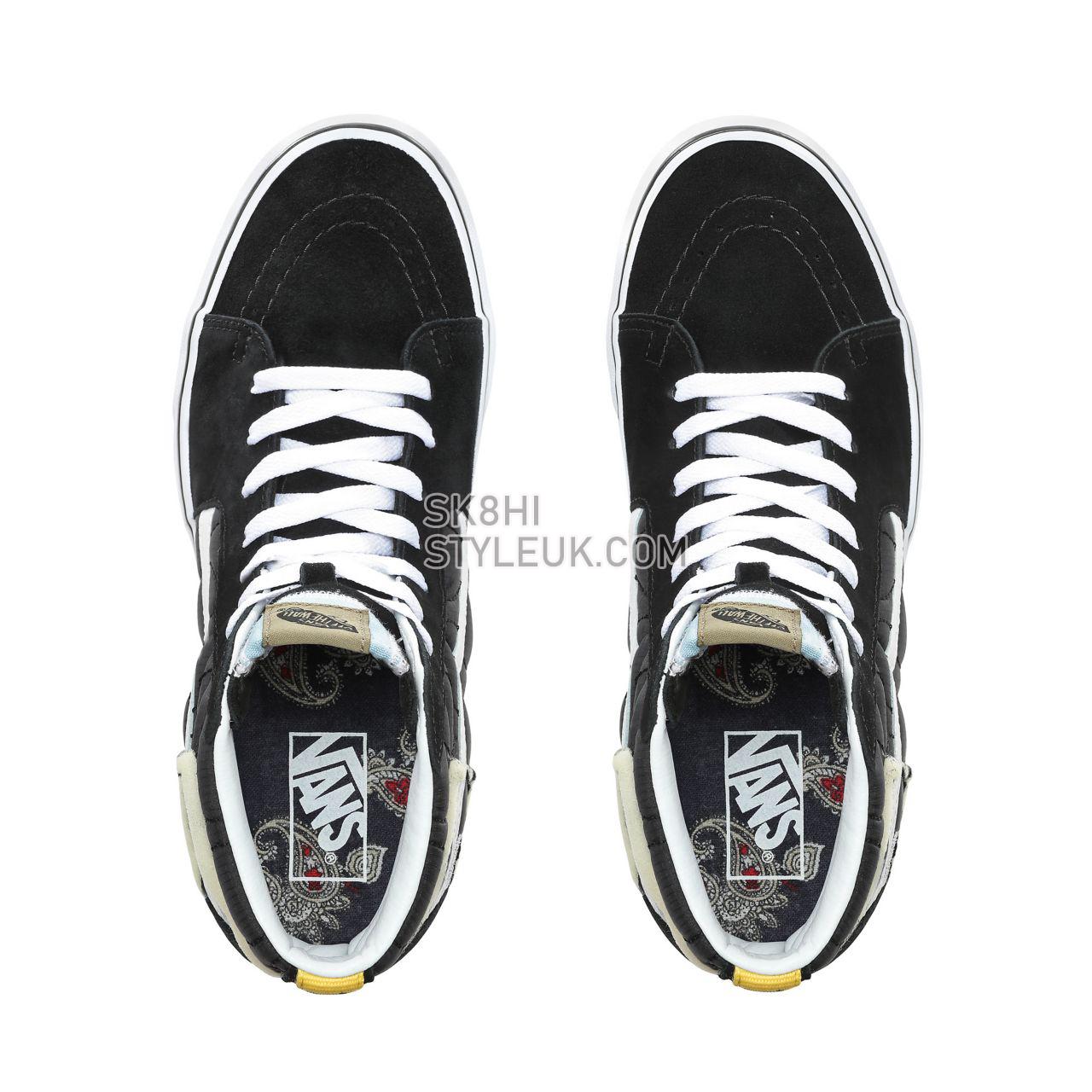 Vans Mixed Quilting Sk8-Hi Classic Mens Womens - (Mixed Quilting) Black/True White VN0A38GEVP6 Shoes