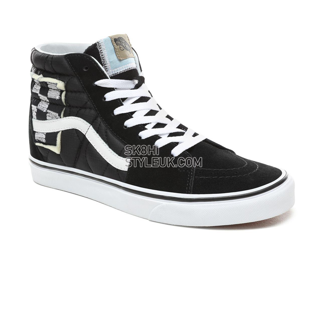 Vans Mixed Quilting Sk8-Hi Classic Mens Womens - (Mixed Quilting) Black/True White VN0A38GEVP6 Shoes