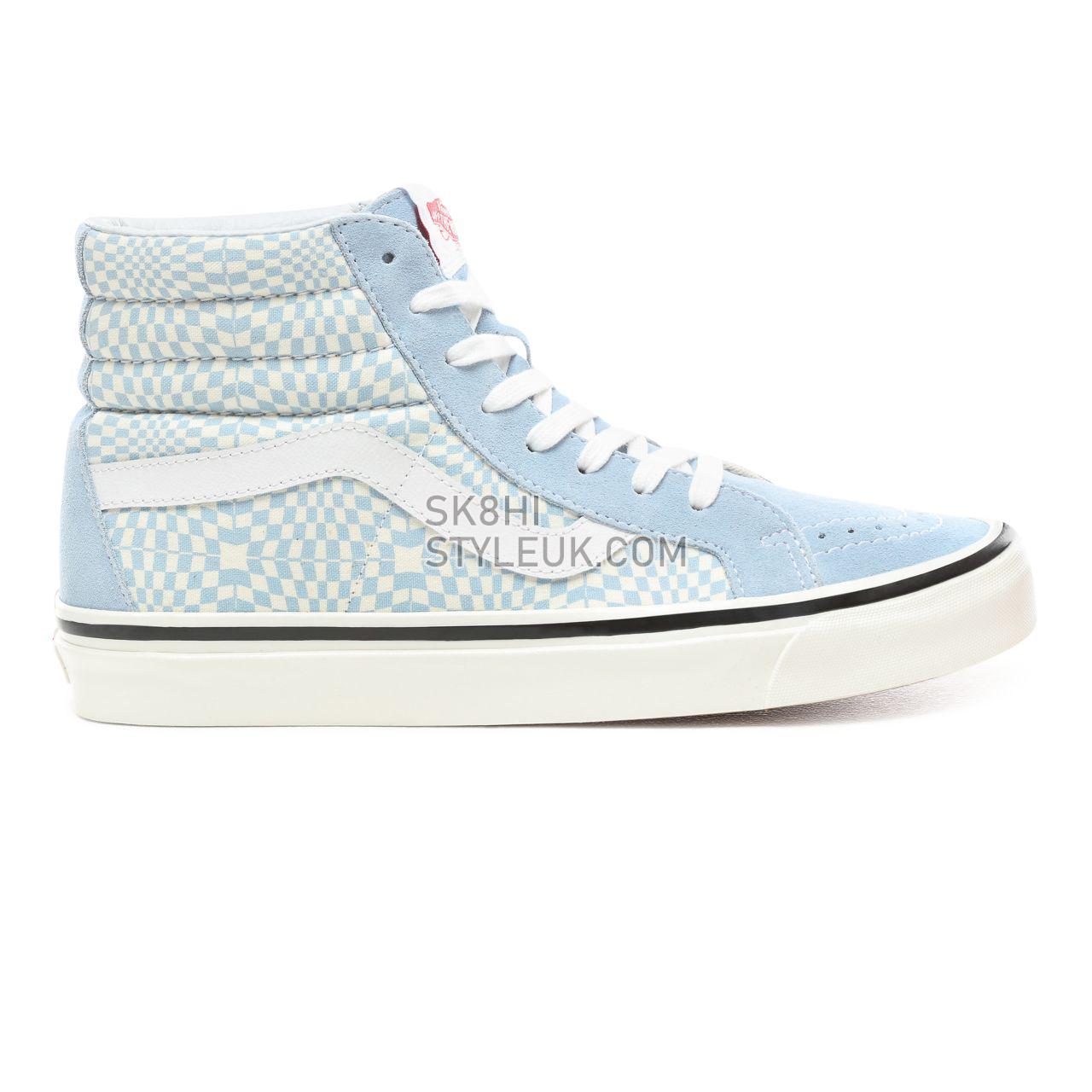 Vans Anaheim Factory Sk8-Hi 38 Dx Classic Mens Womens - (Anaheim Factory) Og Light Blue/White/Warp Check VN0A38GFVSG Shoes