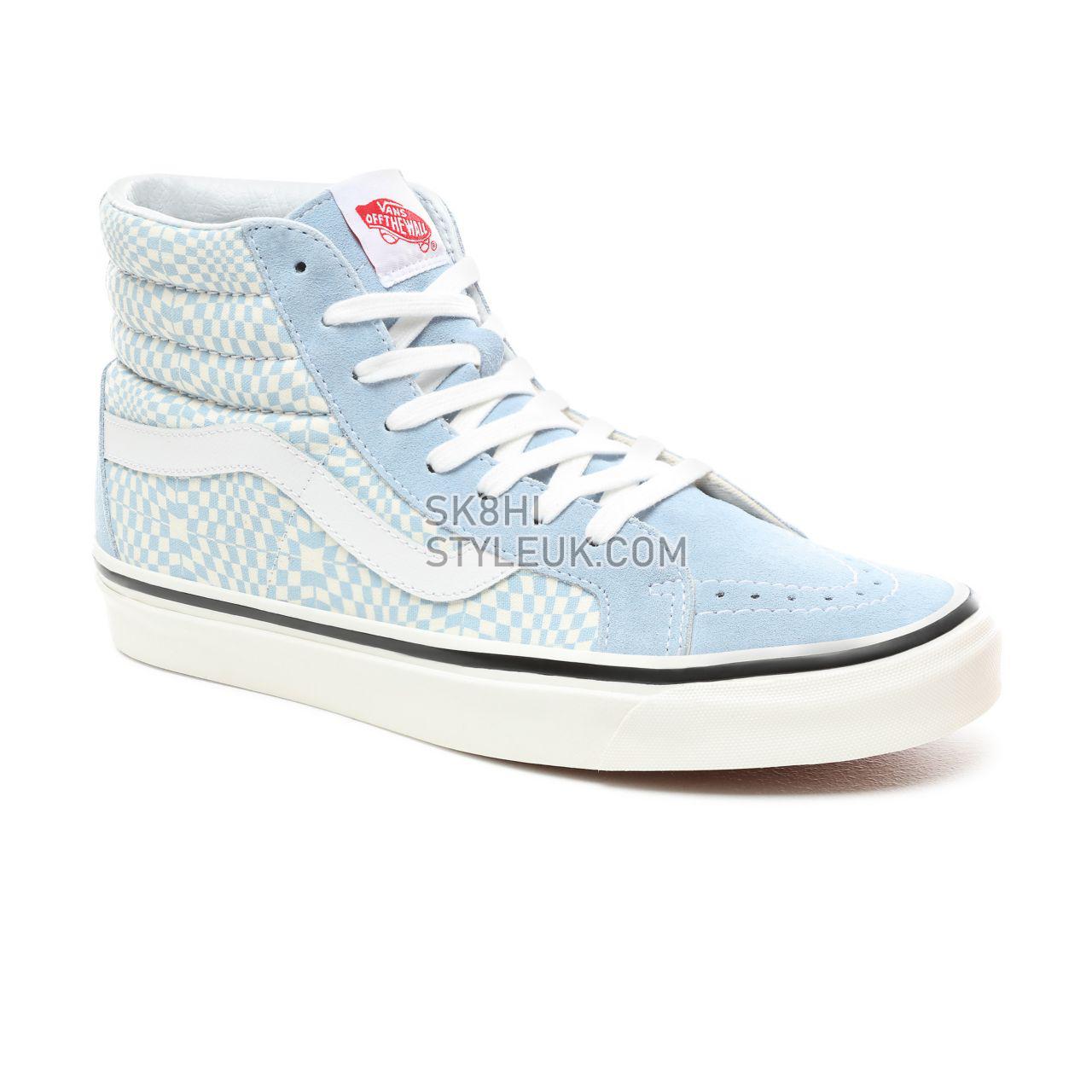 Vans Anaheim Factory Sk8-Hi 38 Dx Classic Mens Womens - (Anaheim Factory) Og Light Blue/White/Warp Check VN0A38GFVSG Shoes