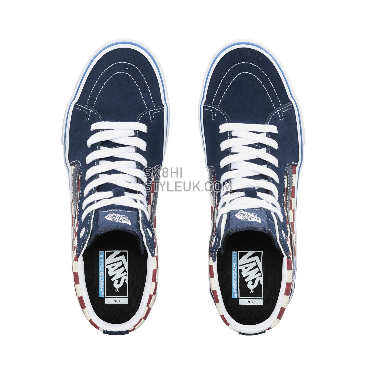 Vans Checker Sk8-Hi Pro Classic Mens Womens - (Checker) Dress Blues VN0A45JDVG8 Shoes