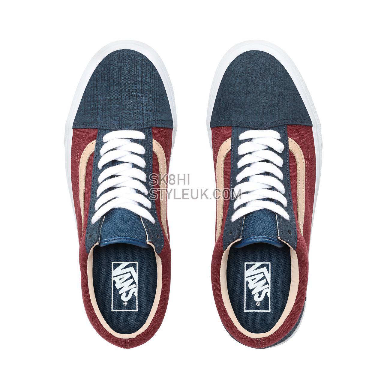 Vans Textured Suede Old Skool Classic Mens Womens - (Textured Suede) Sailor Blue/Port VN0A38G1VMN Shoes