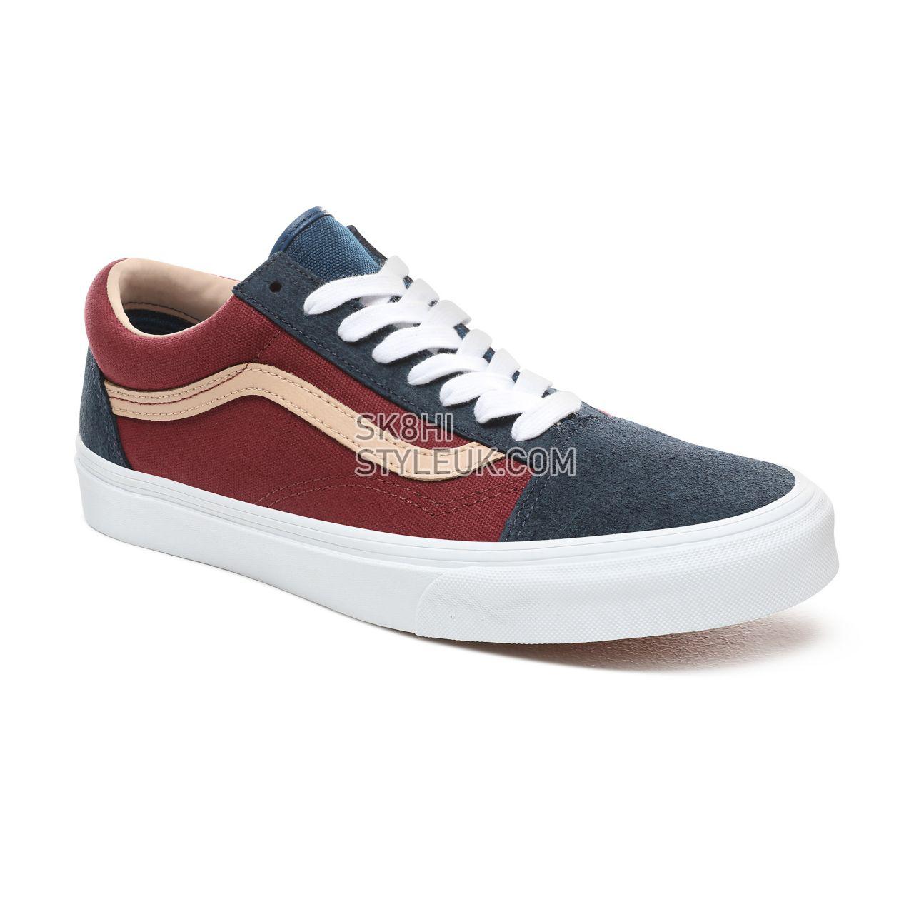 Vans Textured Suede Old Skool Classic Mens Womens - (Textured Suede) Sailor Blue/Port VN0A38G1VMN Shoes