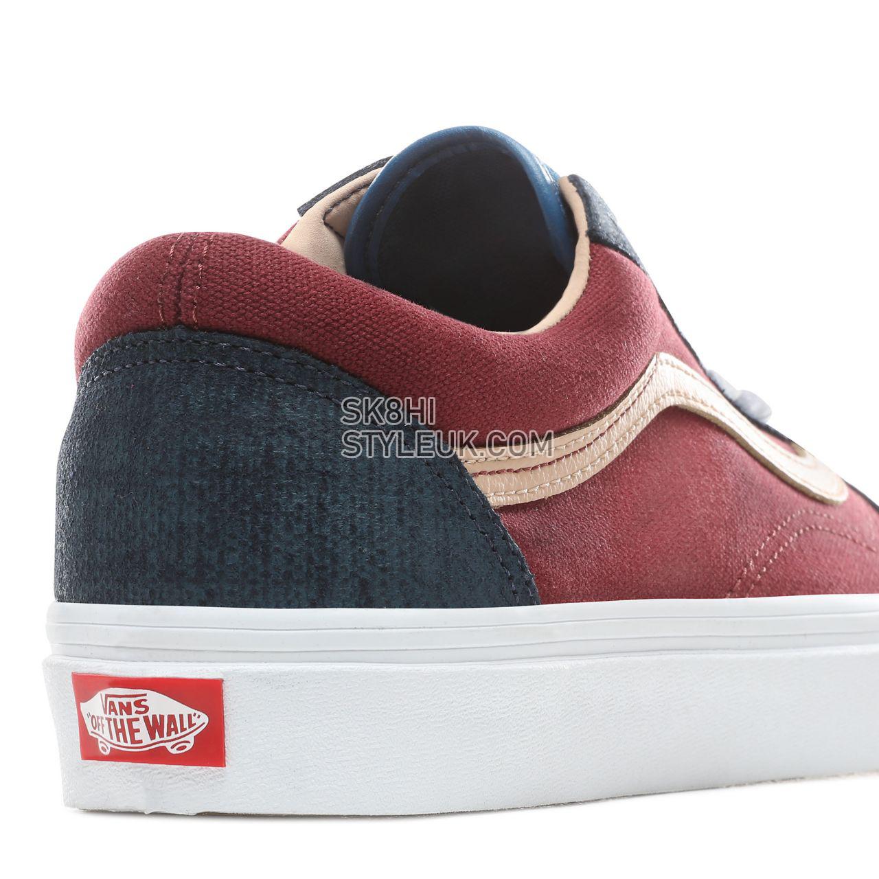 Vans Textured Suede Old Skool Classic Mens Womens - (Textured Suede) Sailor Blue/Port VN0A38G1VMN Shoes