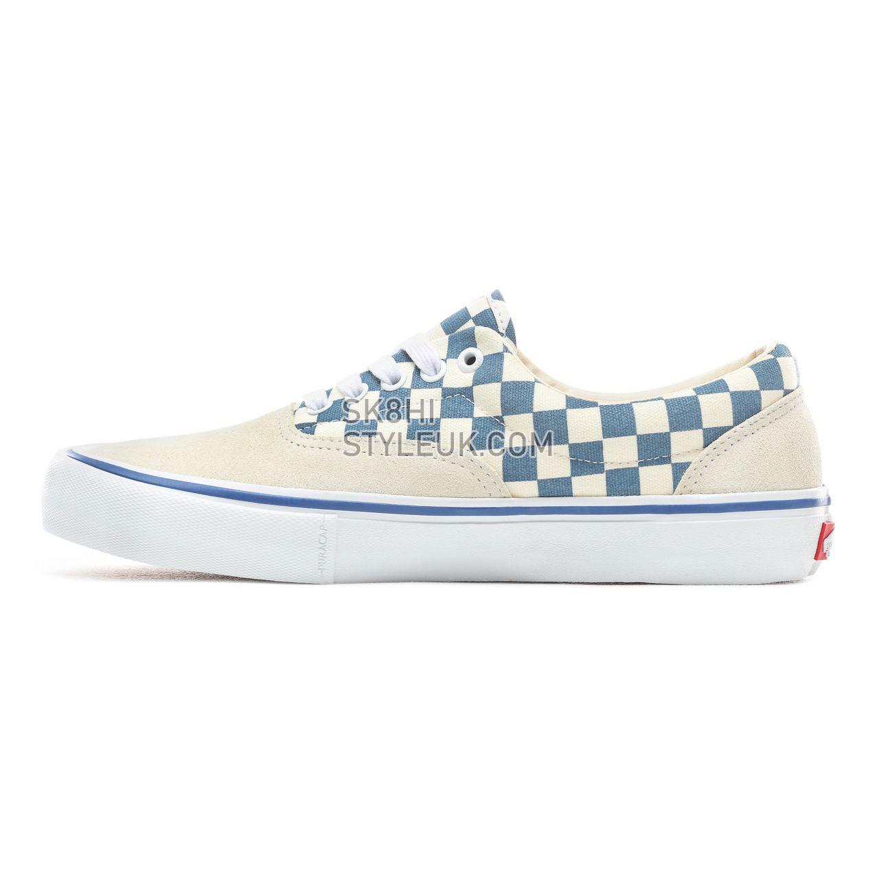 Vans Checker Era Pro Classic Mens Womens - (Checker) Classic White/Blue Ashes VN0A45JAVFB Shoes