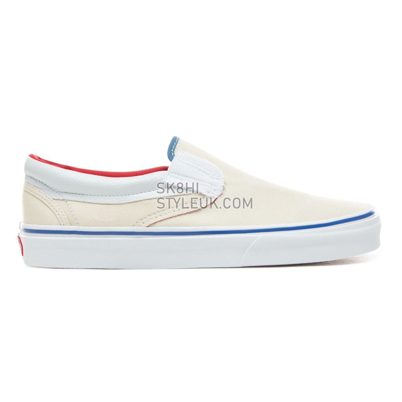 Vans Outside In Classic Slip-On Classic Mens Womens - (Outside In) Natural/Stv Navy/Red VN0A38F7VME Shoes