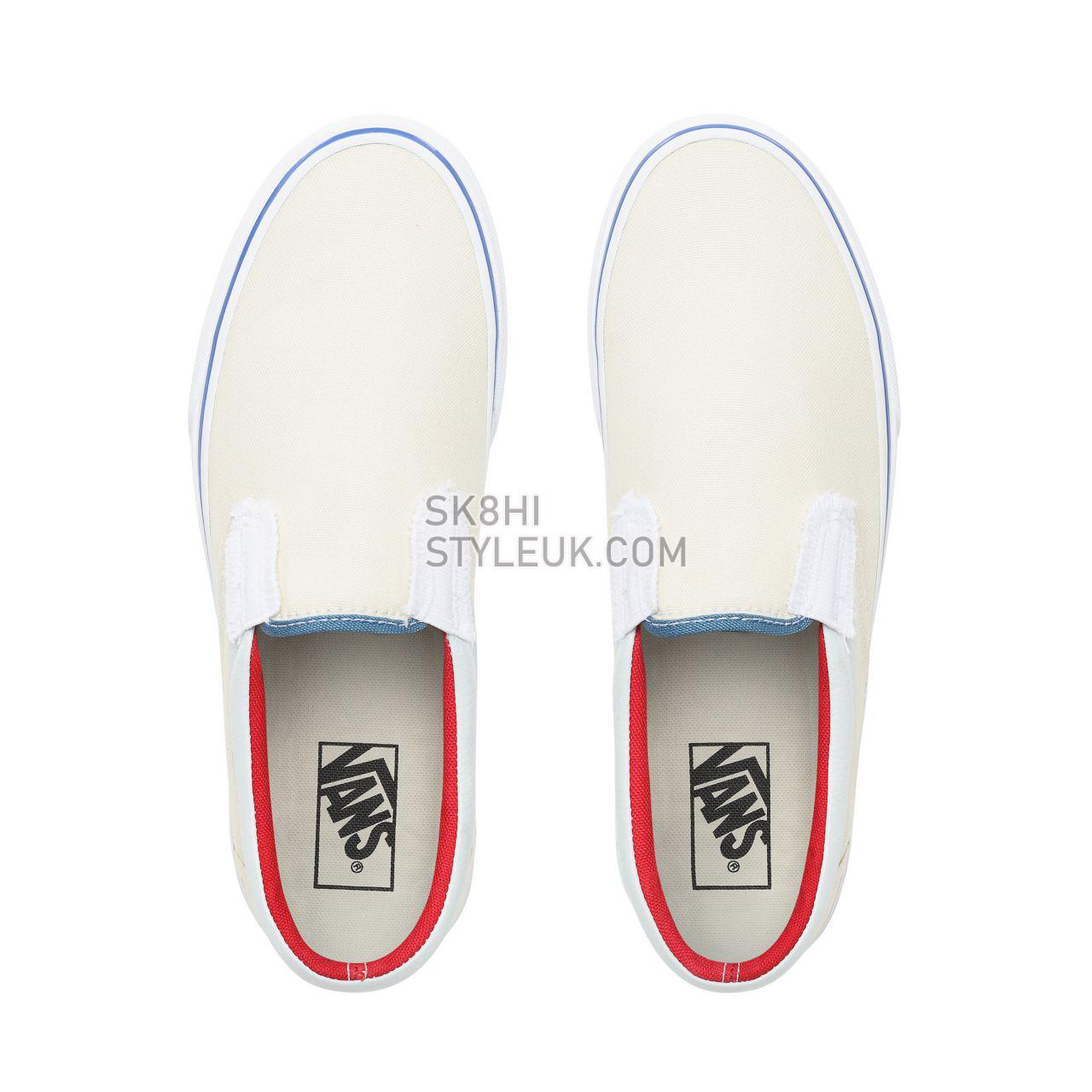 Vans Outside In Classic Slip-On Classic Mens Womens - (Outside In) Natural/Stv Navy/Red VN0A38F7VME Shoes