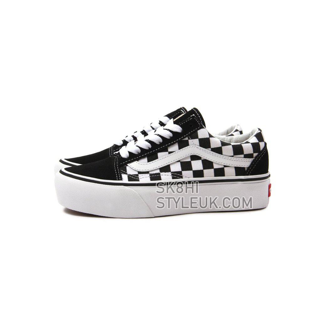 Vans Checkerboardboard Old Skool Platform Classic Mens Womens - Black-True White VN0A3B3UHRK Shoes