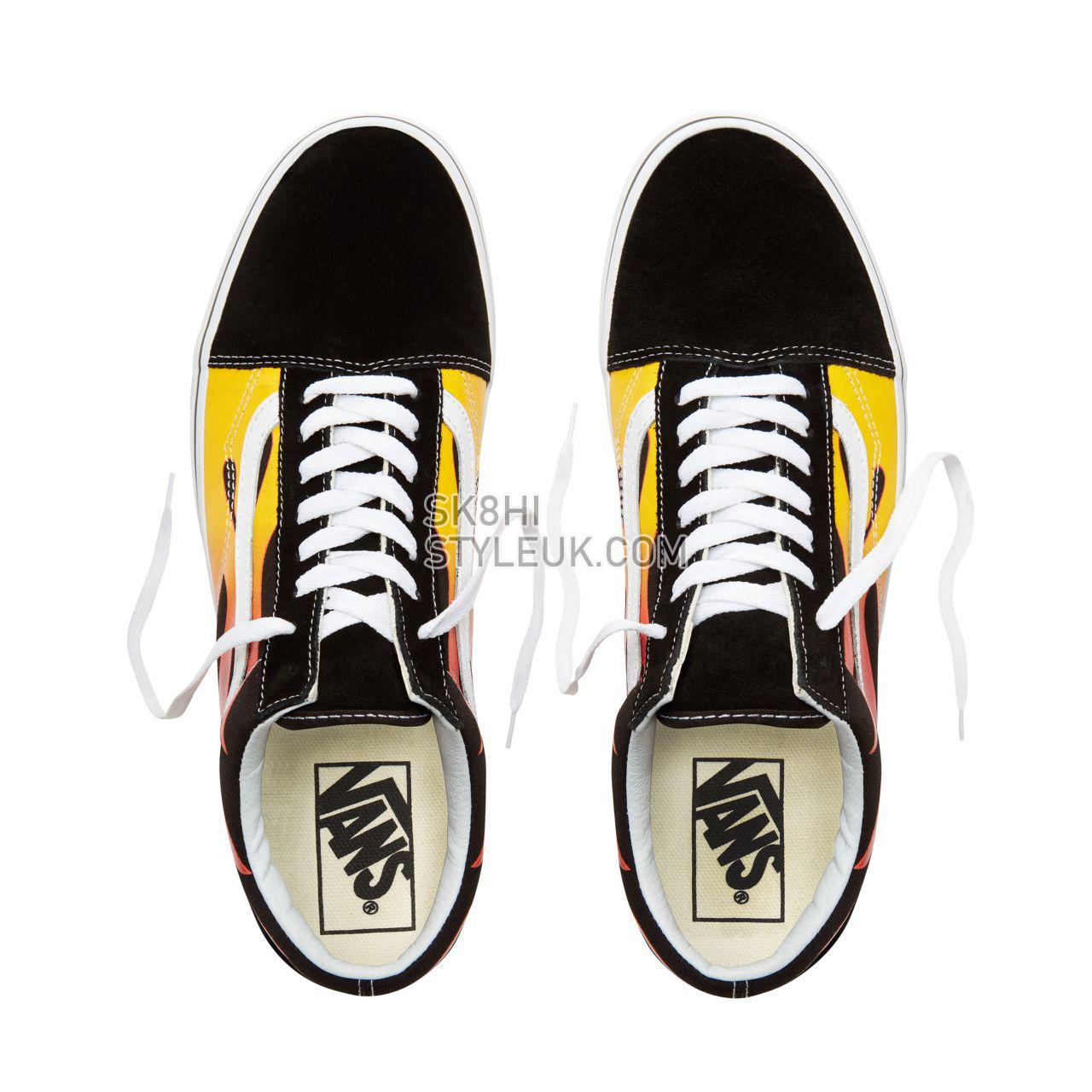 Vans Flame Old Skool Classic Mens Womens - Black-True White VN0A38G1PHN Shoes