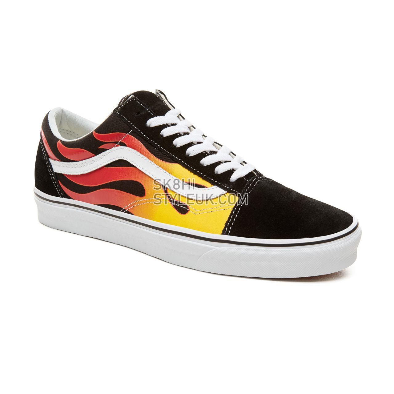 Vans Flame Old Skool Classic Mens Womens - Black-True White VN0A38G1PHN Shoes